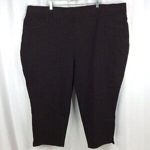 Terra & Sky Pull On Black Crop Jeans Pants Womens Plus Size 4X 28W-30W Stretch